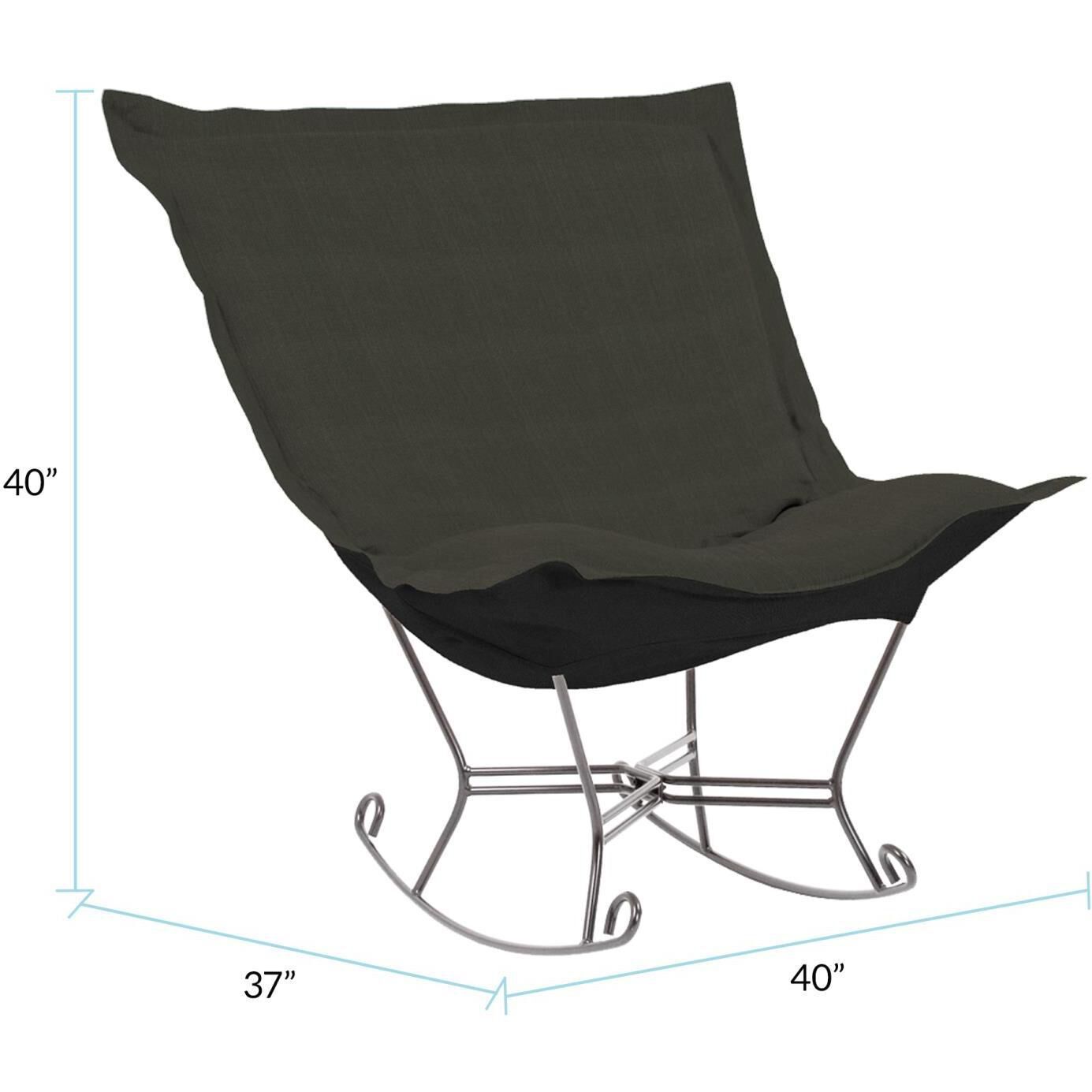 Puff Titanium Frame with Sterling Charcoal Scroll Rocker with Cover